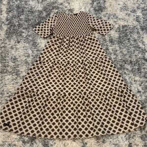 Womens Simply Southern XL Smocked Tiered Maxi Dress Lined Western Aztec Boho